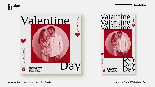 Elegant-finish Valentine's Day Instagram Posts And Stories Promotion Media Generator Pro