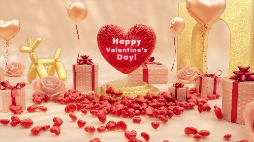 Unparalleled Valentine Day 3D Logo Intro Maker