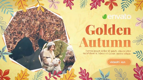 Elegant-complexity Golden Autumn Slides Video Creation Studio